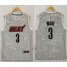 Heat #3 Dwyane Wade Grey City Light Stitched NBA Jersey