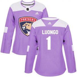 Adidas Florida Panthers #1 Roberto Luongo Purple Authentic Fights Cancer Womens Stitched NHL Jersey