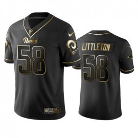 Nike Los Angeles Rams #58 Cory Littleton Black Golden Limited Edition Stitched NFL Jersey