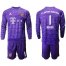 Bayern Munchen #1 Neuer Purple Goalkeeper Long Sleeves Soccer Club Jersey