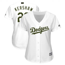 Los Angeles Dodgers #22 Clayton Kershaw White 2018 Memorial Day Cool Base Womens Stitched MLB Jersey