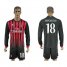 AC Milan #18 Montolivo Home Long Sleeves Soccer Club Jersey