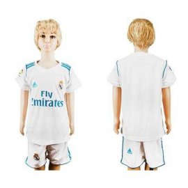 Real Madrid Blank White Home Kid Soccer Club Jersey