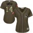 Toronto Blue Jays #14 Justin Smoak Green Salute to Service Womens Stitched MLB Jersey