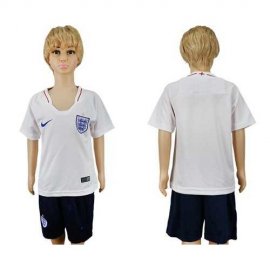 England Blank Home Kid Soccer Country Jersey