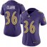 Nike Baltimore Ravens #36 Chuck Clark Purple Womens Stitched NFL Limited Rush Jersey