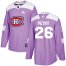 Adidas Montreal Canadiens #26 Jeff Petry Purple Authentic Fights Cancer Stitched NHL Jersey