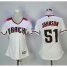 Arizona Diamondbacks #51 Randy Johnson White/Brick Home Womens Stitched MLB Jersey