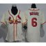 St.Louis Cardinals #6 Stan Musial Cream Alternate Womens Stitched MLB Jersey