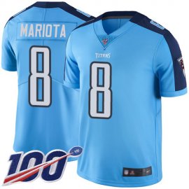 Nike Tennessee Titans #8 Marcus Mariota Light Blue Mens Stitched NFL Limited Rush 100th Season Jersey