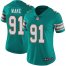 Nike Miami Dolphins #91 Cameron Wake Aqua Green Alternate Womens Stitched NFL Vapor Untouchable Limited Jersey