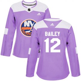 Adidas New York Islanders #12 Josh Bailey Purple Authentic Fights Cancer Womens Stitched NHL Jersey