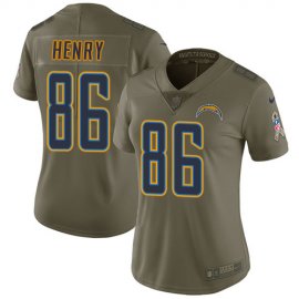 Nike Los Angeles Chargers #86 Hunter Henry Olive Womens Stitched NFL Limited 2017 Salute to Service Jersey
