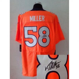 Nike Denver Broncos #58 Von Miller Orange Team Color Mens Stitched NFL Elite Autographed Jersey