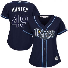 Tampa Bay Rays #49 Tommy Hunter Dark Blue Alternate Womens Stitched MLB Jersey
