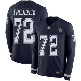 Nike Dallas Cowboys #72 Travis Frederick Navy Blue Team Color Mens Stitched NFL Limited Therma Long Sleeve Jersey