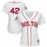 Boston Red Sox #42 Majestic Womens 2019 Jackie Robinson Day Official Cool Base Jersey White