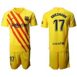 Barcelona #17 Griezmann Yellow Soccer Club Jersey