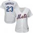 New York Mets #23 Adrian Gonzalez White(Blue Strip) Home Womens Stitched MLB Jersey