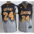 Los Angeles Lakers 24 Kobe Bryant Black Grey Revolution 30 Swingman NBA Jerseys Cheap