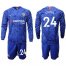 Chelsea #24 Cahill Home Long Sleeves Soccer Club Jersey