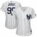 New York Yankees #99 Aaron Judge Majestic Womens 2019 London Series Cool Base Player JerseyWhite Navy