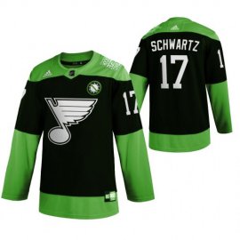 St. Louis Blues #17 Jaden Schwartz Mens Adidas Green Hockey Fight nCoV Limited NHL Jersey