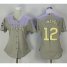 Chicago Cubs #12 Kyle Schwarber Grey 2017 Gold Program Cool Base Womens Stitched MLB Jersey