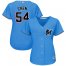 Miami Marlins #54 Wei-Yin Chen Blue Alternate Womens Stitched MLB Jersey