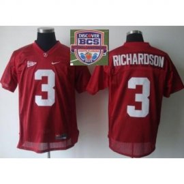 2013 BCS National Championship Alabama Crimson #3 Richardson Red NCAA Football Jersey
