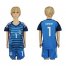 Mexico #1 Corona Blue Goalkeeper Kid Soccer Country Jersey