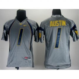 Kids West Virginia Mountaineers 1 Tavon Austin Grey College Football NCAA Jersey