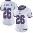 Nike New York Giants #26 Saquon Barkley White Womens Stitched NFL Limited Rush Jersey