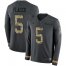 Nike Baltimore Ravens #5 Joe Flacco Anthracite Salute to Service Mens Stitched NFL Limited Therma Long Sleeve Jersey