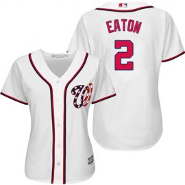 Washington Nationals #2 Adam Eaton White Home Womens Stitched MLB Jersey