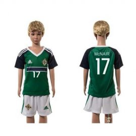 Northern Ireland #17 McNAIR Green Home Kid Soccer Country Jersey