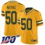 Nike Green Bay Packers #50 Blake Martinez Gold Mens Stitched NFL Limited Inverted Legend 100th Season Jersey