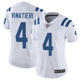 Nike Indianapolis Colts #4 Adam Vinatieri White Womens Stitched NFL Vapor Untouchable Limited Jersey