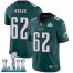 Nike Philadelphia Eagles #62 Jason Kelce Midnight Green Team Color Super Bowl LII Youth Stitched NFL Vapor Untouchable Limited Jersey