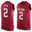 Nike Atlanta Falcons #2 Matt Ryan Red Team Color Mens Stitched NFL Limited Tank Top Jersey