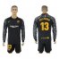 Barcelona #13 Cillessen Black Goalkeeper Long Sleeves Soccer Club Jersey