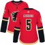 Adidas Calgary Flames #5 Mark Giordano Red Home Authentic Womens Stitched NHL Jersey