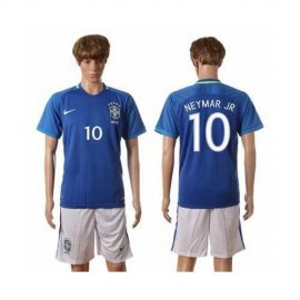 Brazil #10 Neymar Jr Away Soccer Country Jersey