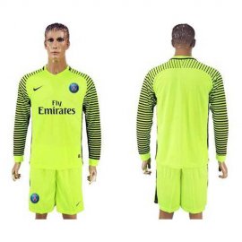 Paris Saint-Germain Blank Green Goalkeeper Long Sleeves Soccer Club Jersey