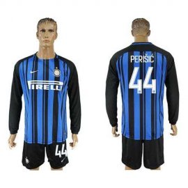 Inter Milan #44 Perisic Home Long Sleeves Soccer Club Jersey