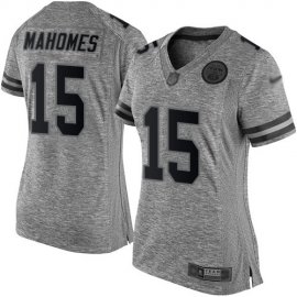 Nike Kansas City Chiefs #15 Patrick Mahomes Gray Womens Stitched NFL Limited Gridiron Gray Jersey
