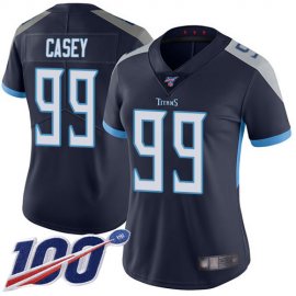 Nike Tennessee Titans #99 Jurrell Casey Navy Blue Team Color Womens Stitched NFL 100th Season Vapor Limited Jersey