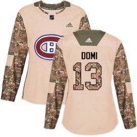 Adidas Montreal Canadiens #13 Max Domi Camo Authentic 2017 Veterans Day Womens Stitched NHL Jersey