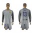 Barcelona #13 C.Bravo Grey Goalkeeper Long Sleeves Soccer Club Jersey