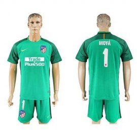 Atletico Madrid #1 Moya Green Goalkeeper Soccer Club Jersey
